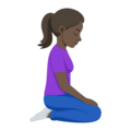 Woman Kneeling Facing Right Emoji Joypixels