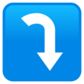 Right Arrow Curving Down Emoji Joypixels