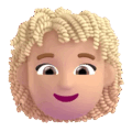 Woman Curly Hair Emoji Microsoft-teams