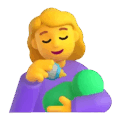 Woman Feeding Baby Emoji Microsoft-teams