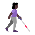 Woman With White Cane Facing Right Emoji Windows
