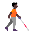Person With White Cane Facing Right Emoji Windows
