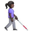 Woman With White Cane Facing Right Emoji Samsung