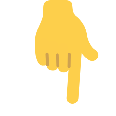 Backhand Index Pointing Down Emoji Skype