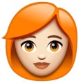 Woman Red Hair Emoji Whatsapp