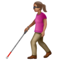 Woman With White Cane Emoji Whatsapp