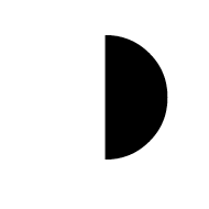 Right Half Black Circle