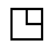 White Square With Upper Right Quadrant