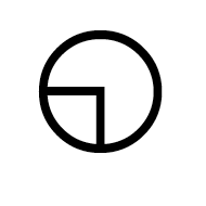 White Circle With Lower Left Quadrant