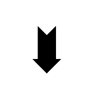 Downwards Arrow With Notched Tail