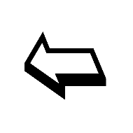 Leftwards Back-Tilted Shadowed White Arrow