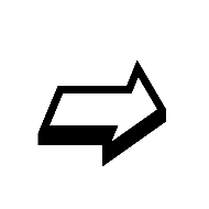 Rightwards Back-Tilted Shadowed White Arrow