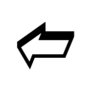 Leftwards Front-Tilted Shadowed White Arrow
